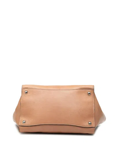 Pre-owned Prada 2000-2025 Glace Calf Twin Pocket Satchel In Brown