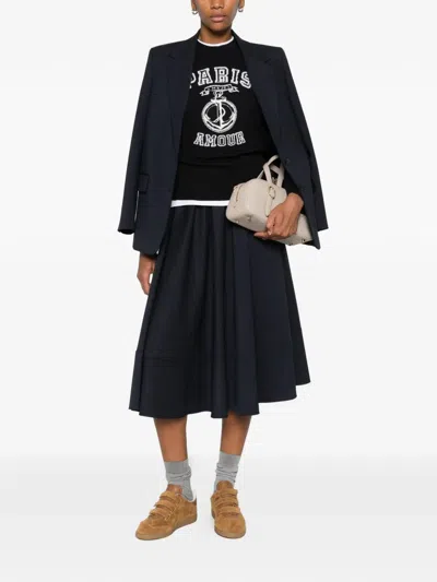 Maje Paris Motif Sweatshirt In Black