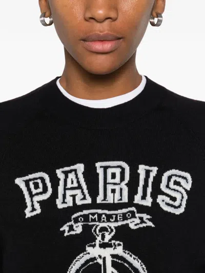 Maje Paris Motif Sweatshirt In Black