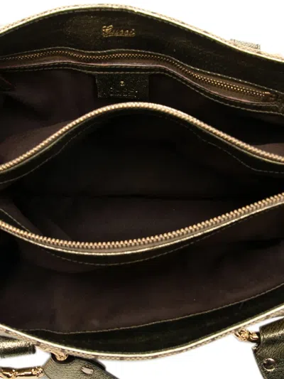 Pre-owned Gucci 2000-2015 Gg Canvas Metal Bamboo Handbag In Brown