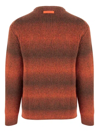 Woolrich Ribbed Crew-neck Sweater In Brown
