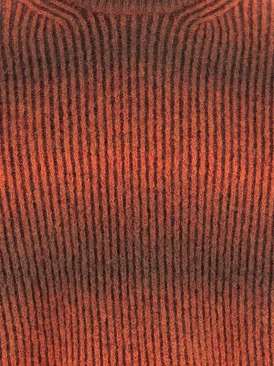 Woolrich Ribbed Crew-neck Sweater In Brown