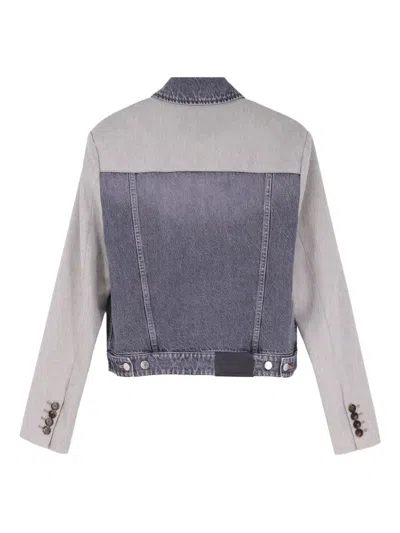 磨损边拼接夹克