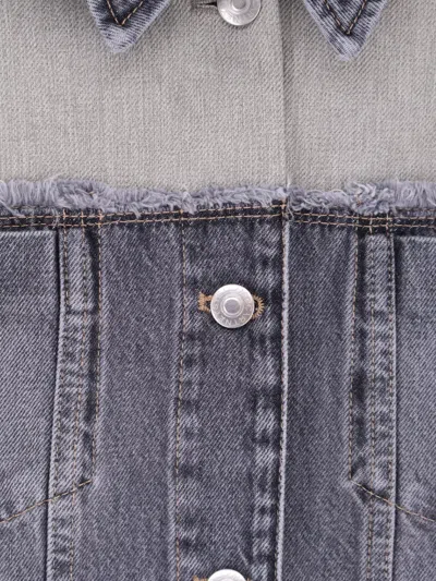 磨损边拼接夹克