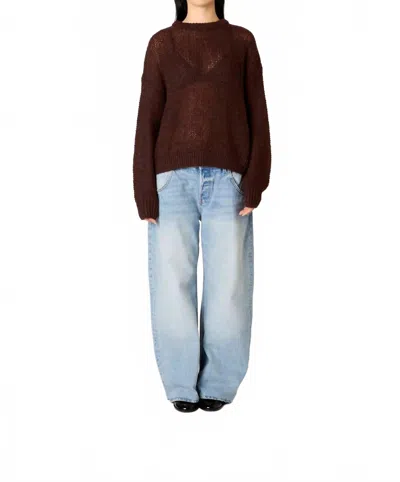 Nia Pablo Long Sleeve Sweater In Chocolate In Brown