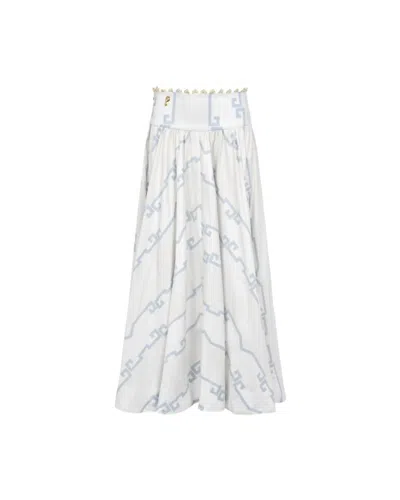 Pamela Stevenson Women's Regina Maxi Skirt In Blue In White