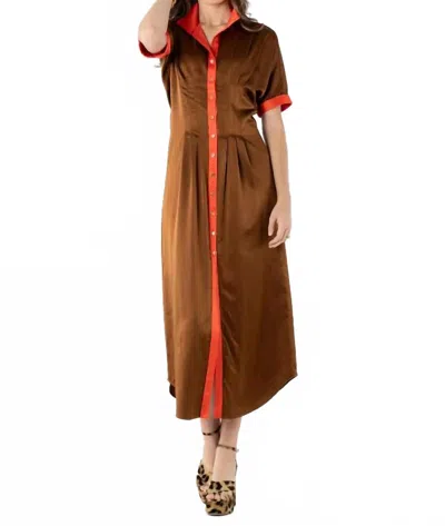 Emily Mccarthy Georgia Midi Dress In Mocha In Brown