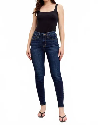 Judy Blue High Waist Hand Sand Skinny Jeans In Denim In Blue