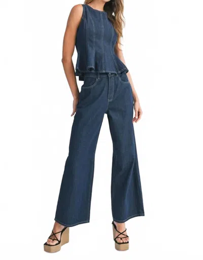 Mable Wide Leg Denim Jean In Blue In Blue