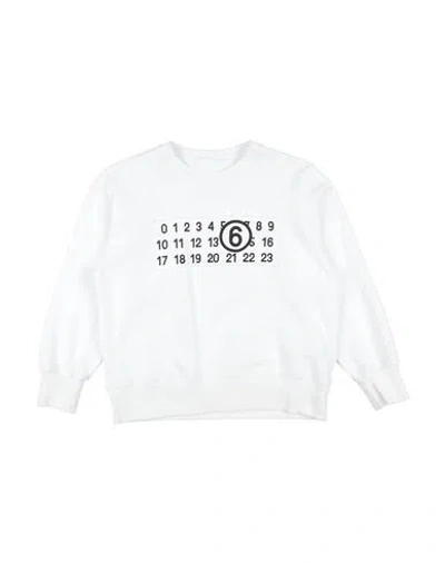 Mm6 Maison Margiela Toddler Boy Sweatshirt White Size 6 Cotton, Elastane In White