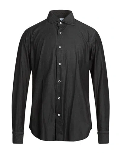 Agho Man Shirt Black Size 17 ½ Cotton In Black