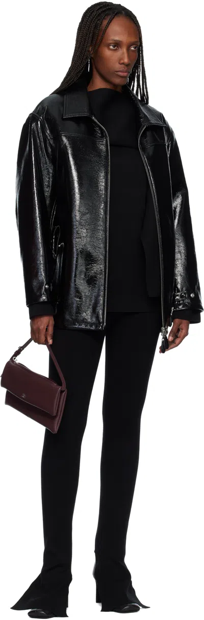 Courrèges Black Bootcut Interlock Trousers In Multi