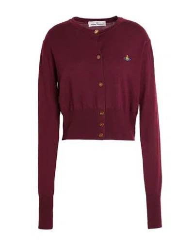 Vivienne Westwood Woman Cardigan Burgundy Size L Virgin Wool In Red