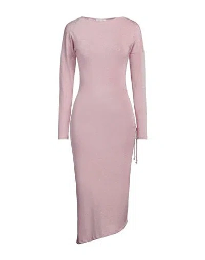 Patrizia Pepe Woman Midi Dress Pink Size 1 Viscose, Polyimide, Polyamide, Elastane In Pink