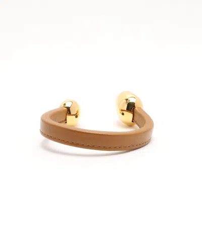 Bottega Veneta Leather Bracelet In Gold