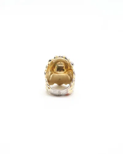 Gucci Lion Rhinestone Ring, Size 55 In Gold