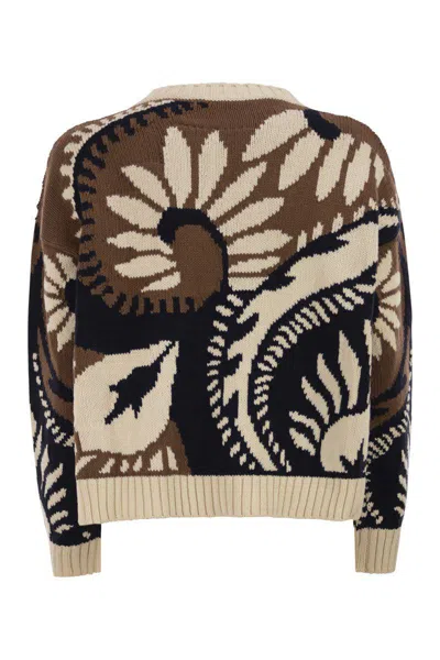 Weekend Max Mara Omens  Celebre Round-neck Cotton-blend Jumper In Multi