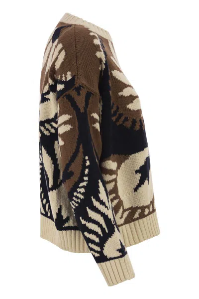 Weekend Max Mara Omens  Celebre Round-neck Cotton-blend Jumper In Multi