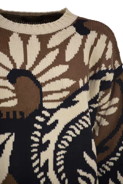 Weekend Max Mara Omens  Celebre Round-neck Cotton-blend Jumper In Multi