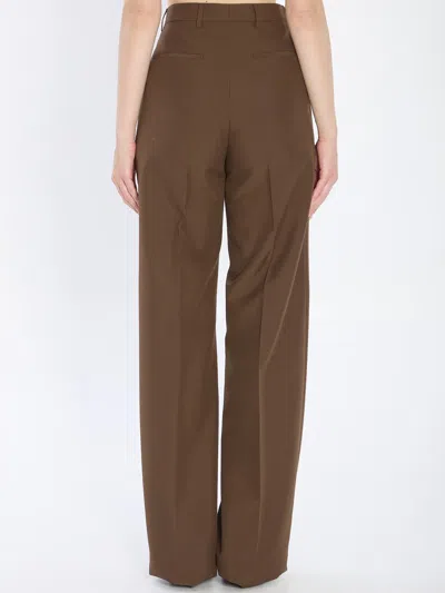 Gucci Straight-leg Tailored Pants In Brown