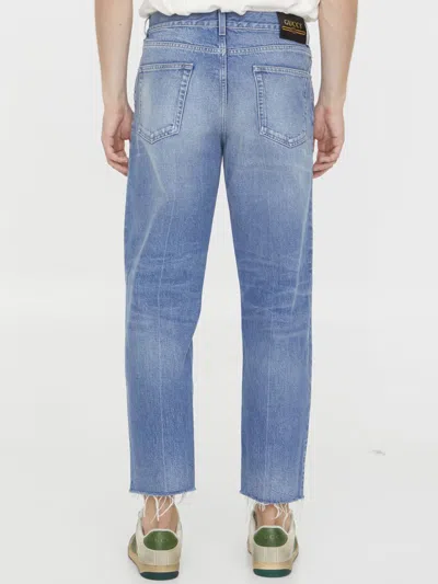 Gucci Washed-out Denim Jeans In Blue