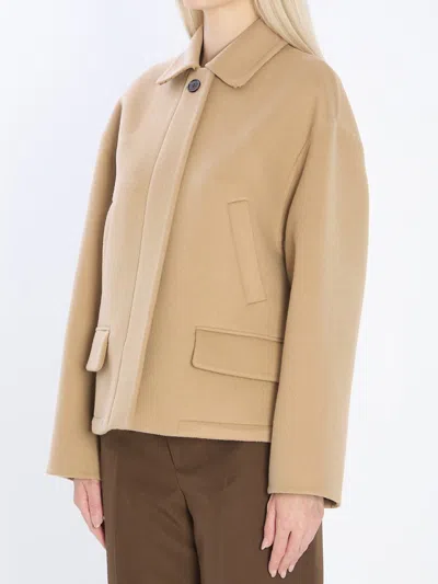 Gucci Women Wool Zip-up Jacket In Brown
