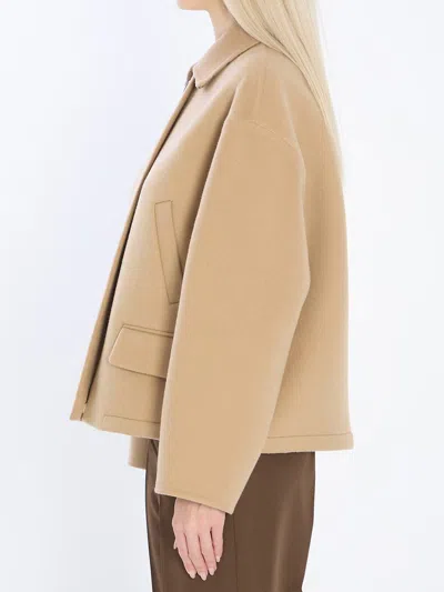Gucci Women Wool Zip-up Jacket In Brown