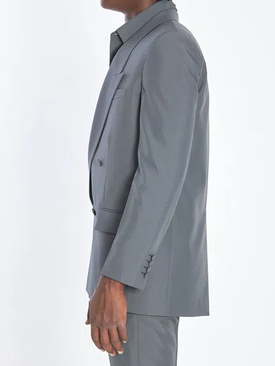 Gucci Burberry Beige Reversible Wool Cape With Burberry Check In Gray