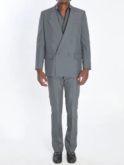 Gucci Burberry Beige Reversible Wool Cape With Burberry Check In Gray