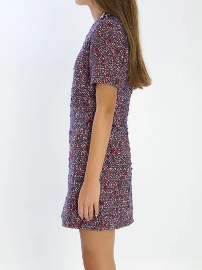 Gucci Textured Wool Dress Featuring Signature Buttons In Multi