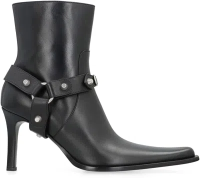 Balenciaga City Calfskin Heeled Ankle Boots In Multi
