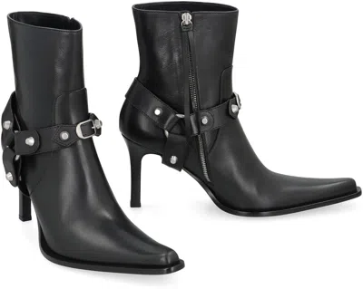 Balenciaga City Calfskin Heeled Ankle Boots In Multi