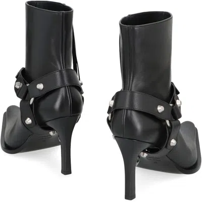 Balenciaga City Calfskin Heeled Ankle Boots In Multi