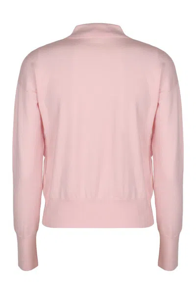 Max Mara Cardigan In Wool In Brown