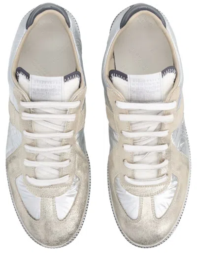 Maison Margiela Replica Sneakers With Metallic Panel Design In Multi