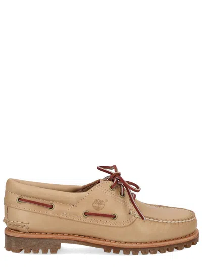 Timberland Loafers Rubber Sole Stitch Detailing Design In Nude