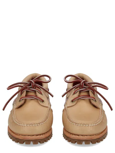 Timberland Loafers Rubber Sole Stitch Detailing Design In Nude