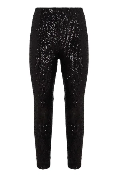 Weekend Max Mara Leggings With Sequins In Black