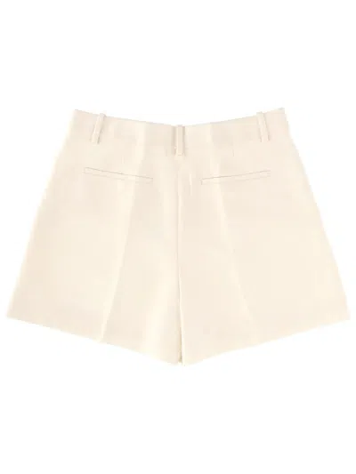 Theory Tailored Shorts Pleats Belt Loops Pockets In Neutral