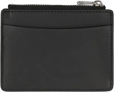 Apc A.p.c. Leather Card Holder In Black