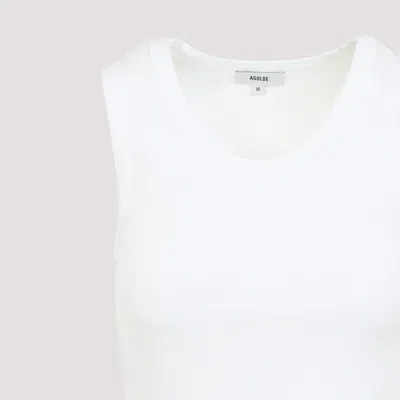 Agolde White Poppy Organic Cotton Tank Top In White