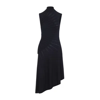 Alaïa Alaia Black Sculpting Virgin Wool Midi Dress In Black
