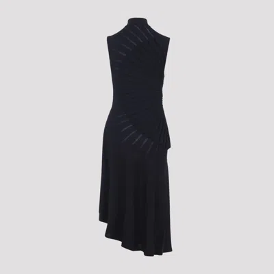 Alaïa Alaia Black Sculpting Virgin Wool Midi Dress In Black