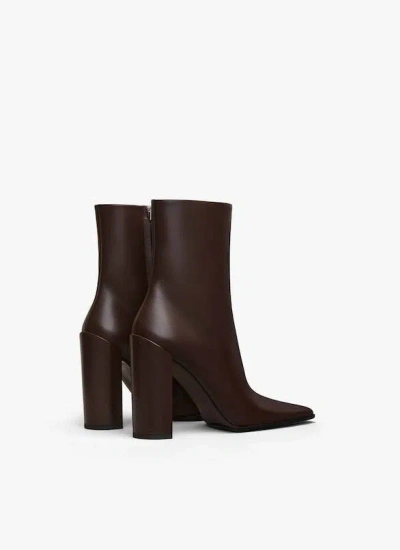 Alaïa Alaia Brown 90 Lamb Leather Ankle Boots In Brown
