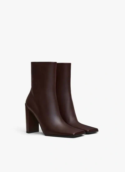 Alaïa Alaia Brown 90 Lamb Leather Ankle Boots In Brown