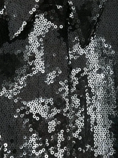 Alberta Ferretti Sequin Embellished Long Sleeve Top In Black