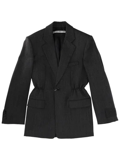 Alexander Wang Wool Blazer In Blue