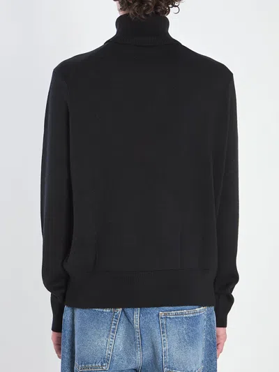 Ami Alexandre Mattiussi Ami Paris Ami De Coeur Midnight Blue Turtleneck In Black