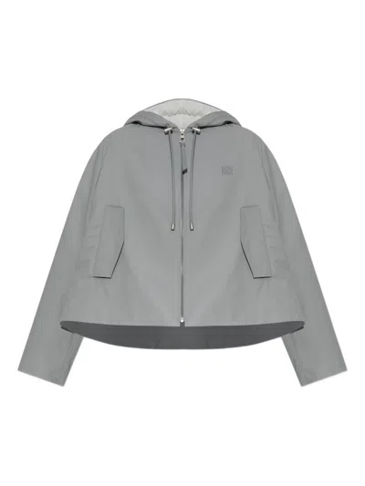 Loewe Logo Cotton Blouson Jacket In Gray