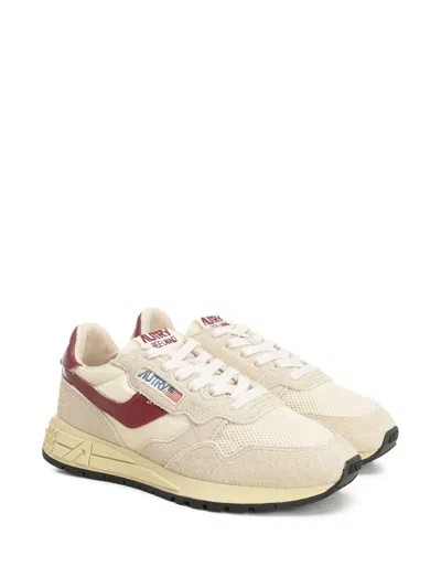 Autry Sneaker Reelwind Low Beige Bordeaux In Animal Print